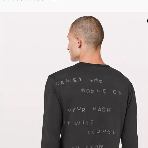 Lululemon Men’s 5 Year Basic LS Mantra Black Graphic Long Sleeve Shirt - Picture 3 of 5